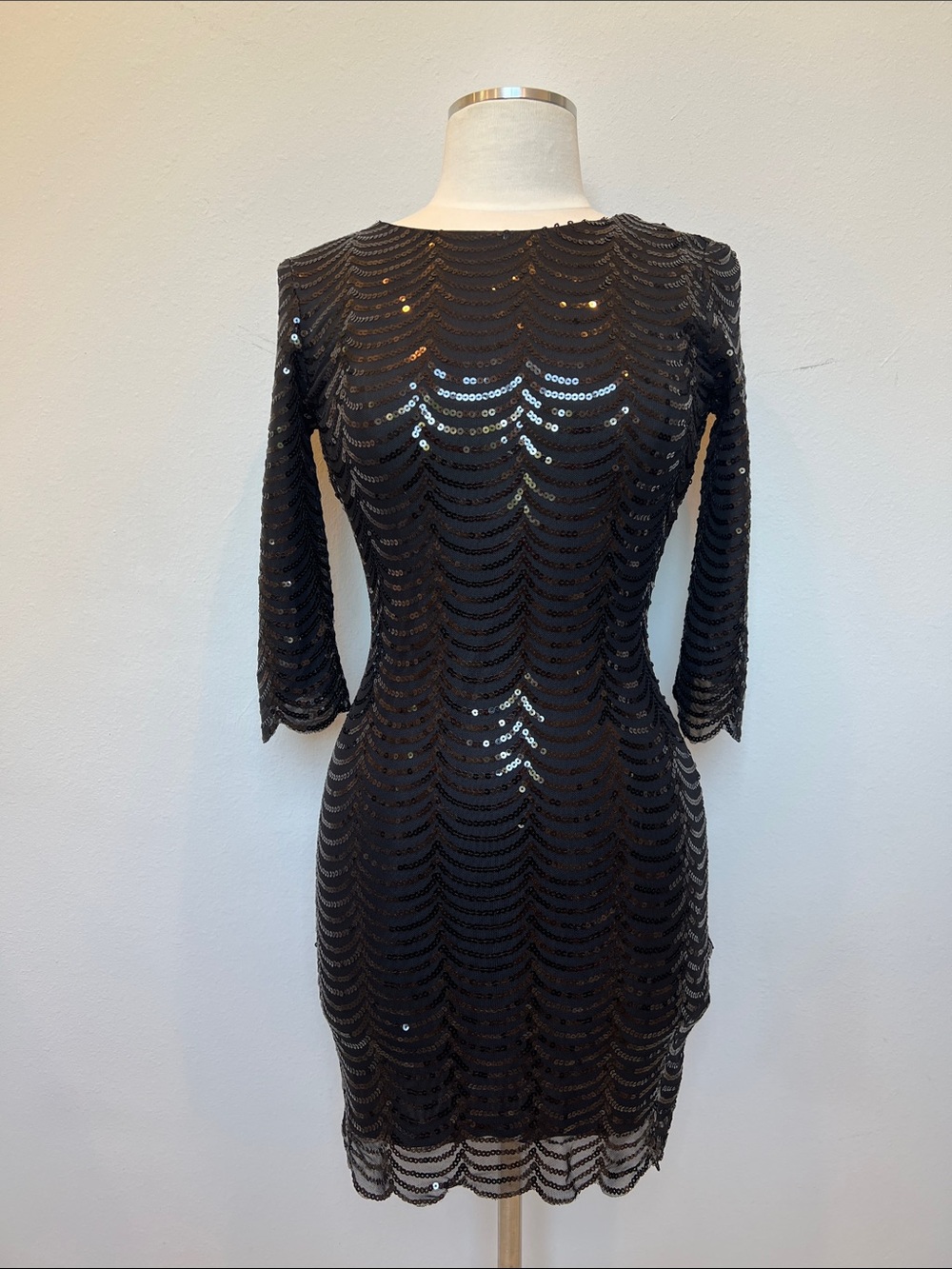 Lulu's Black Sequin Cocktail Dress